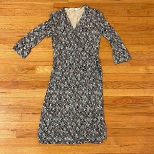 Diane Von Furstenburg Blue Midi Wrap Dress